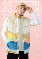 Жилет Портер на синтепоне со стежкой унисекс, с полной запечаткой