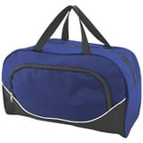 Сумка спортивная; синий с черным; 46х28х19 см; полиэстер
