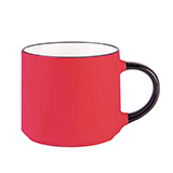Кружка MARINA, матовая, красный с черным,  450мл, фарфор
